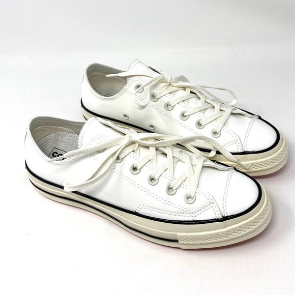 Converse Shoes - Converse Womens Patent Synthetic Leather White Low Top Sneaker AUTHENTIC 162439C